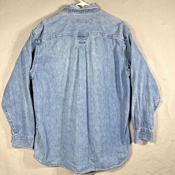 Hunt Club Mens XL 100% Cotton Denim Collared Button Up Shirt with Pockets - Picture 2 of 9